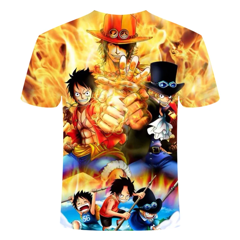 2018 new anime Tshirt Summer Men's Funny fire Print One Piece 3d T-shirt Male Hip hop Streetwear O-Neck T Shirts tops&ampTees Shirt |