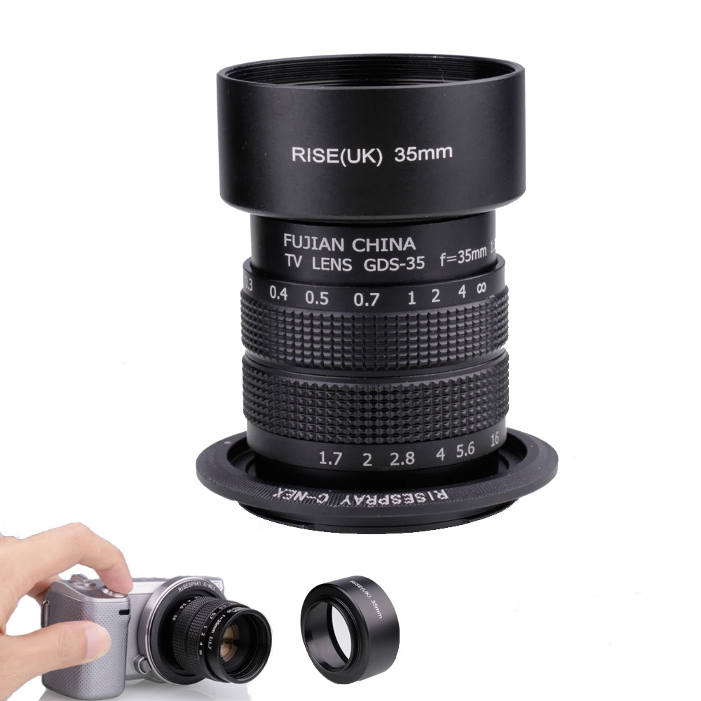 35 мм f/1 7 APS-C набор адаптеров для объектива CCTV камеры SONY NEX Mirroless A5300/A6000/A6300/A7/A7II/A9 |