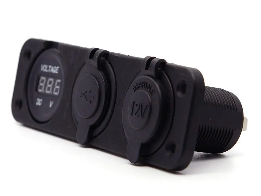 12В-24В тройное зарядное устройство с двойной функцией USB LED Выход вольтметра
