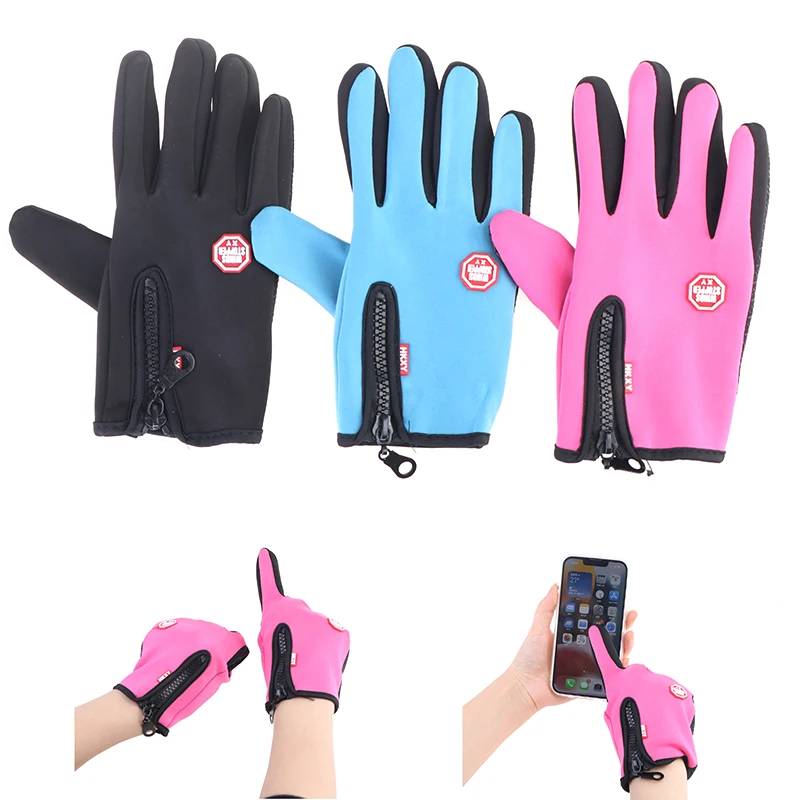 1 пара унисекс Зимние теплые ветрозащитные водонепроницаемые термоперчатки для