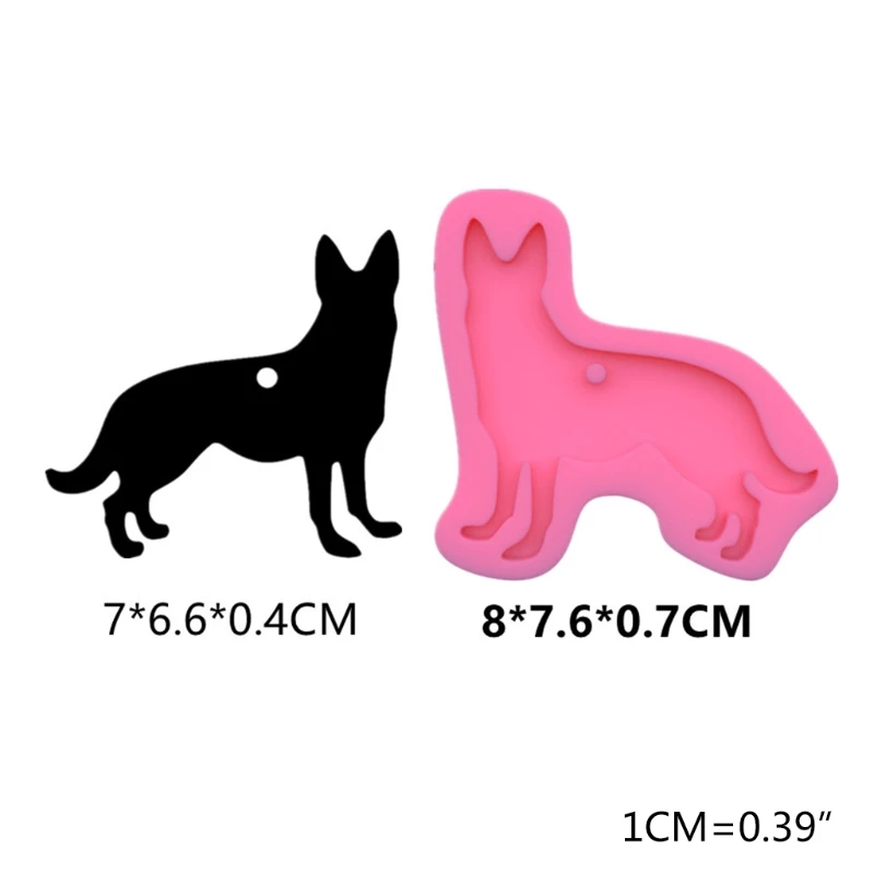 

Shiny Dog Shaped Keychain Epoxy Resin Mold Jewelry Pendants Silicone Mould DIY Crafts Decorations Casting Tools