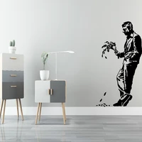 new design banksy gentleman wall sticker pvc removable for home decor living room bedroom wall stickers waterproof wallpaper