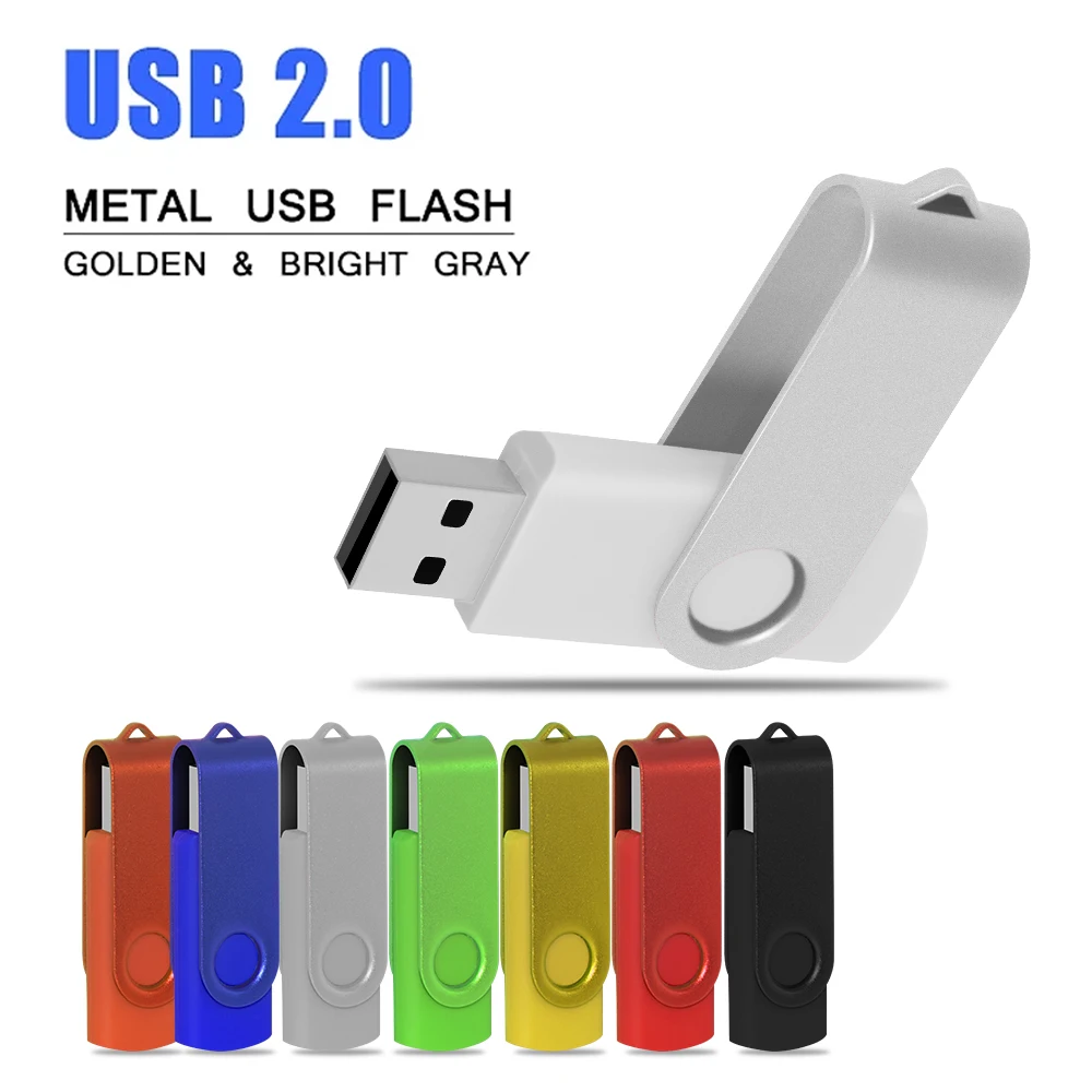 

Rotatable USB Flash Drive2.0 64GB 32GB pendrive for PC high speed pen drive16GB 8GB waterproof Memory Stick custom logo Gift