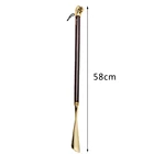 Золотистого цвета Лев рожок для обуви с длинной ручкой, деревянный прочный легкий рожок для обуви 58 см