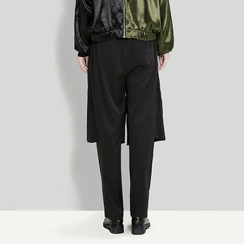 CHICEVER Лоскутные поддельные брюки из двух частей для женщин с высокой талией