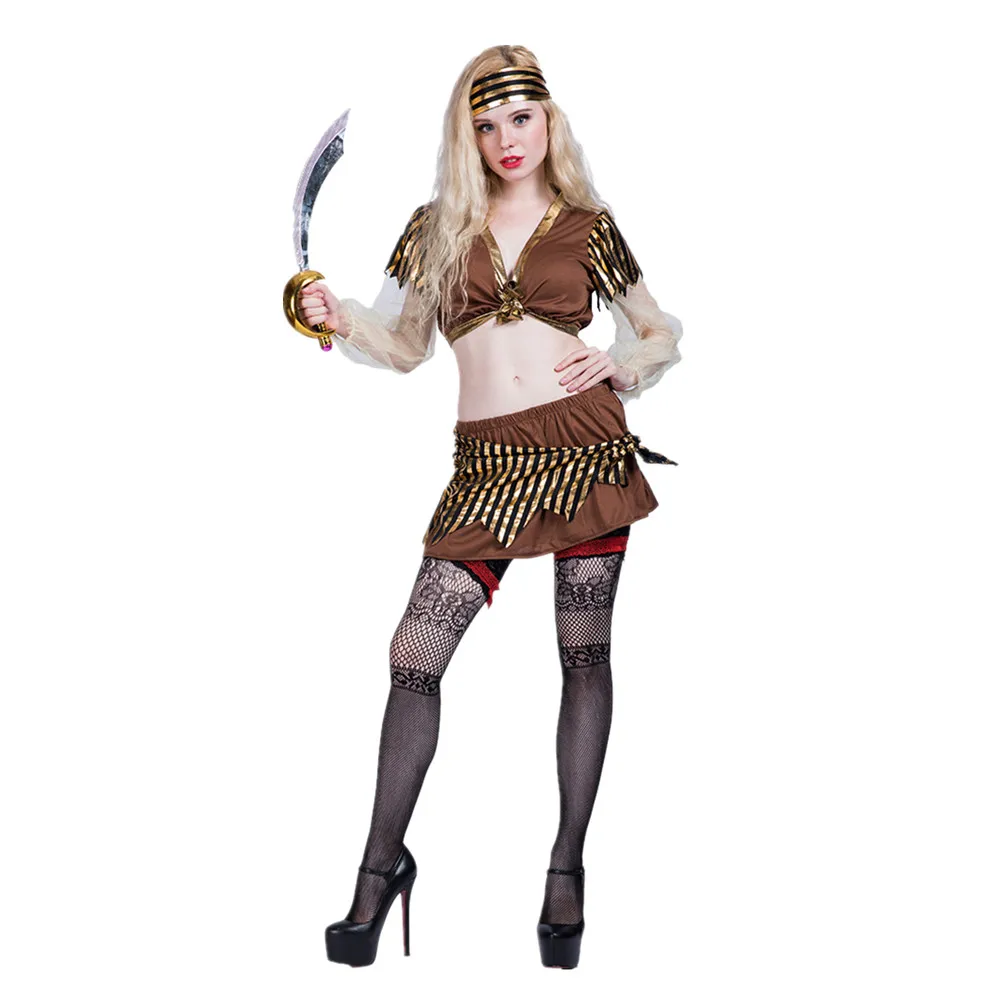 

Adult Caribbean Pirate Halloween Costume Women Sexy Robber Cosplay Outfits Carnival Easter Purim Fancy Dress