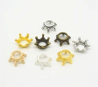 50pcslot 12x14x6mm 5 colors plated vintage three dimensional crown alloy jewelry accessories