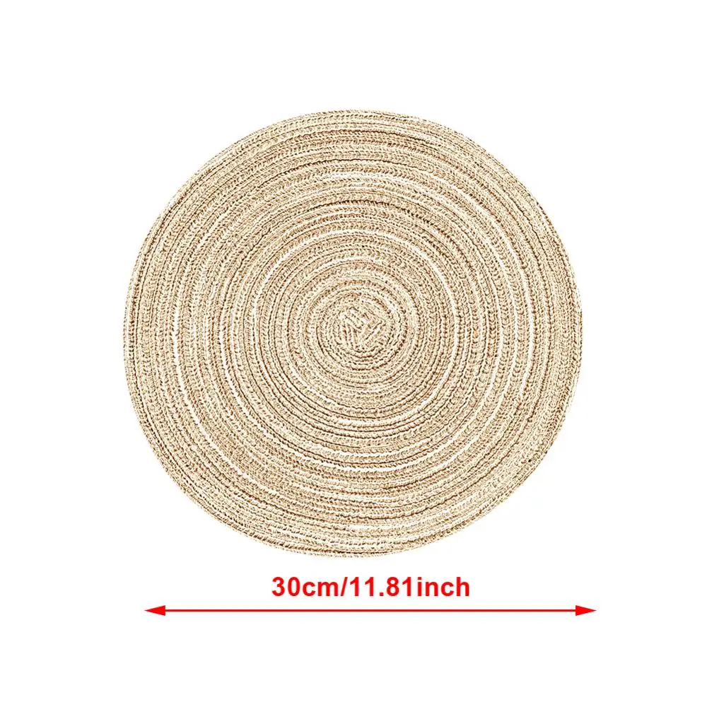 

6pcs Table Placemats Round Heat Cotton Thread Insulated Pad Bowl Pad Hotel Cutlery Washable Drink Cup Coasters Home Decoration