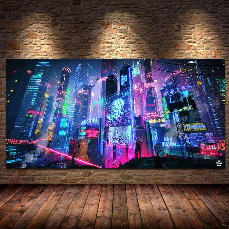 

Future Steam City Sport Car Posters and Prints Wall Art Game Canvas Paintings for Gamer Room Boys Room Bedroom Decor Unframedr