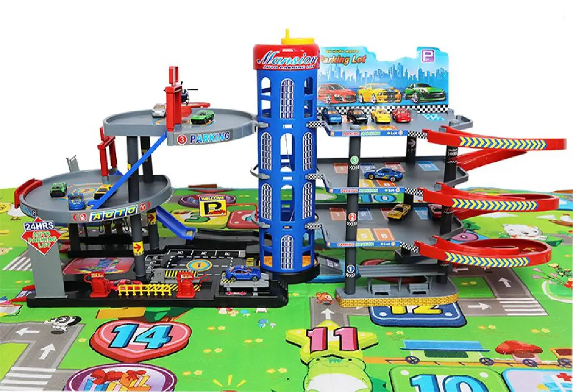 

2021 large children's car parking lot building toy streetcar children's gift puzzle artifact