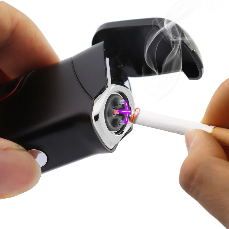 Hlzs-двойная дуга Usb зарядка сменная электрическая зажигалка плазменная ветрозащитная Электронная зажигалка предохранитель для сигарет сигары