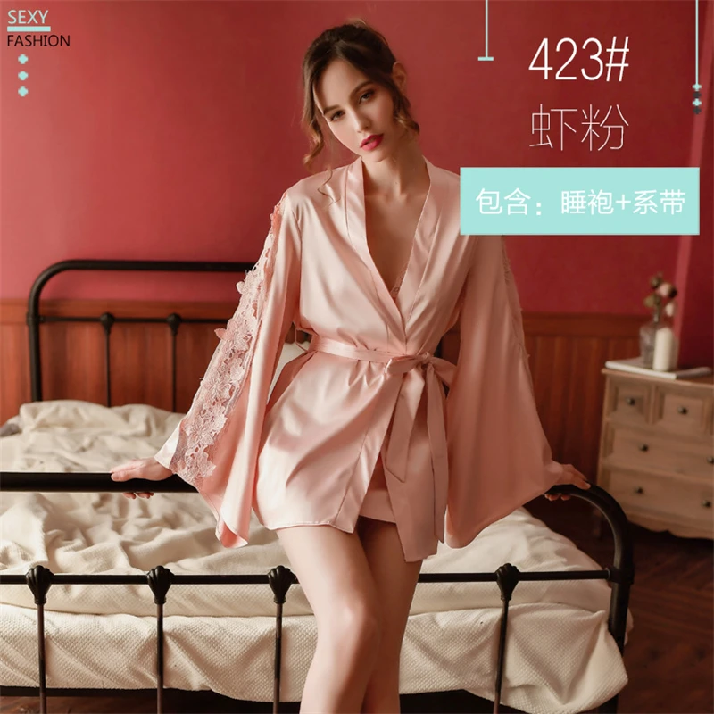 Pink only Robe Женская одежда для сна халаты платье наборы сексуальный халат удобная домашняя одежда с поясом roupao feminino - Цвет: Pink only Robe