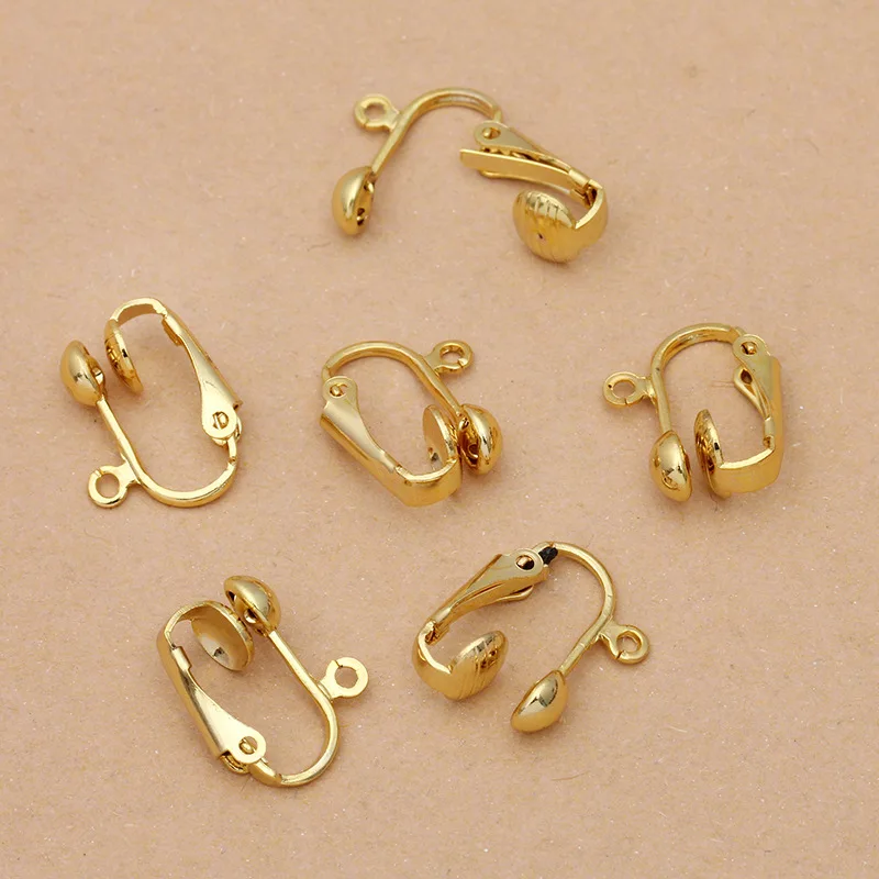 Серьги клипсы с петлей не пирсинг металлическими подвесками кисточками требует