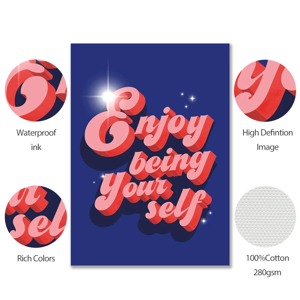 Йога позитивная типография Современная красочная Цитата плакат настенная