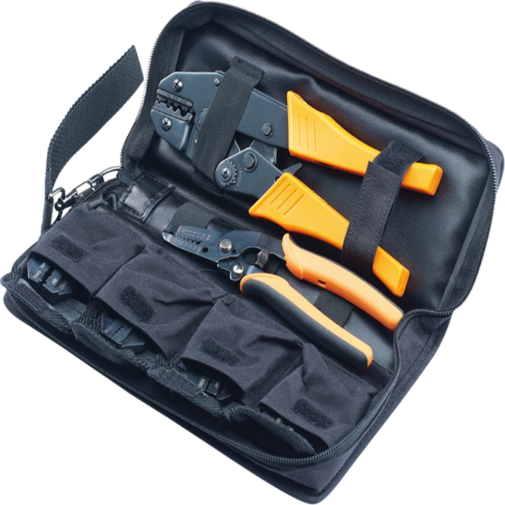 Fiber optic cable stripping plier 4 jaw Kit Clamp and Euro W type Crimping plier Min hand Tools set ferramentas manuais