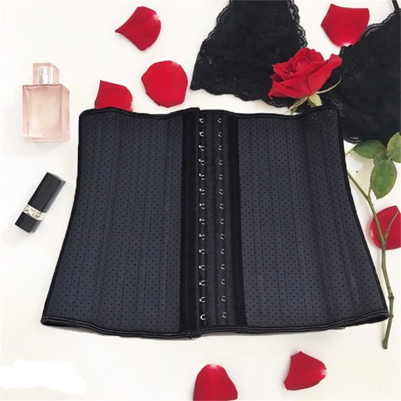 

Women Waist Cinchers Ladies Corset Shaper Band Sexy Body Slimming Building Front Buckle Three Breasted 25 Steel Boned