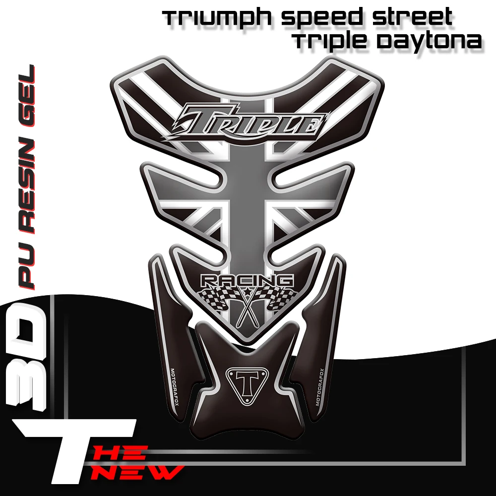 В БАЙКЕРСКОМ СТИЛЕ Fishbone протектор Стикеры 3D резиновые бак мотоцикла для Triumph