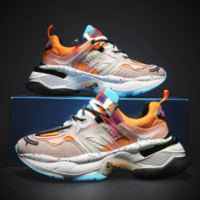 Мужская модная дизайнерская обувь на толстой подошве сезон весна-осень