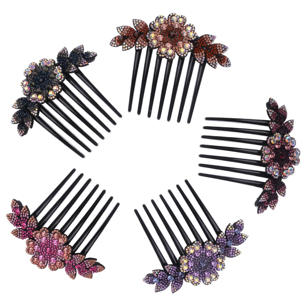 Женские Винтажные заколки для волос элегантные цветочные со стразами аксессуары
