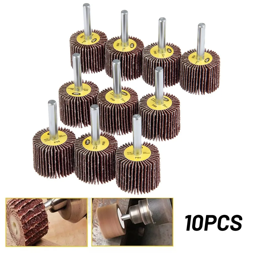 

10pcs Flap Wheels Sandpaper Durable Flap Sandpaper Wheel For Drill Grinding