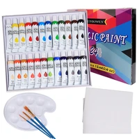 24 colors acrylic paints professional brush set 12ml tube for artist drawing painting pigment canvas wood fabric acrylic paint