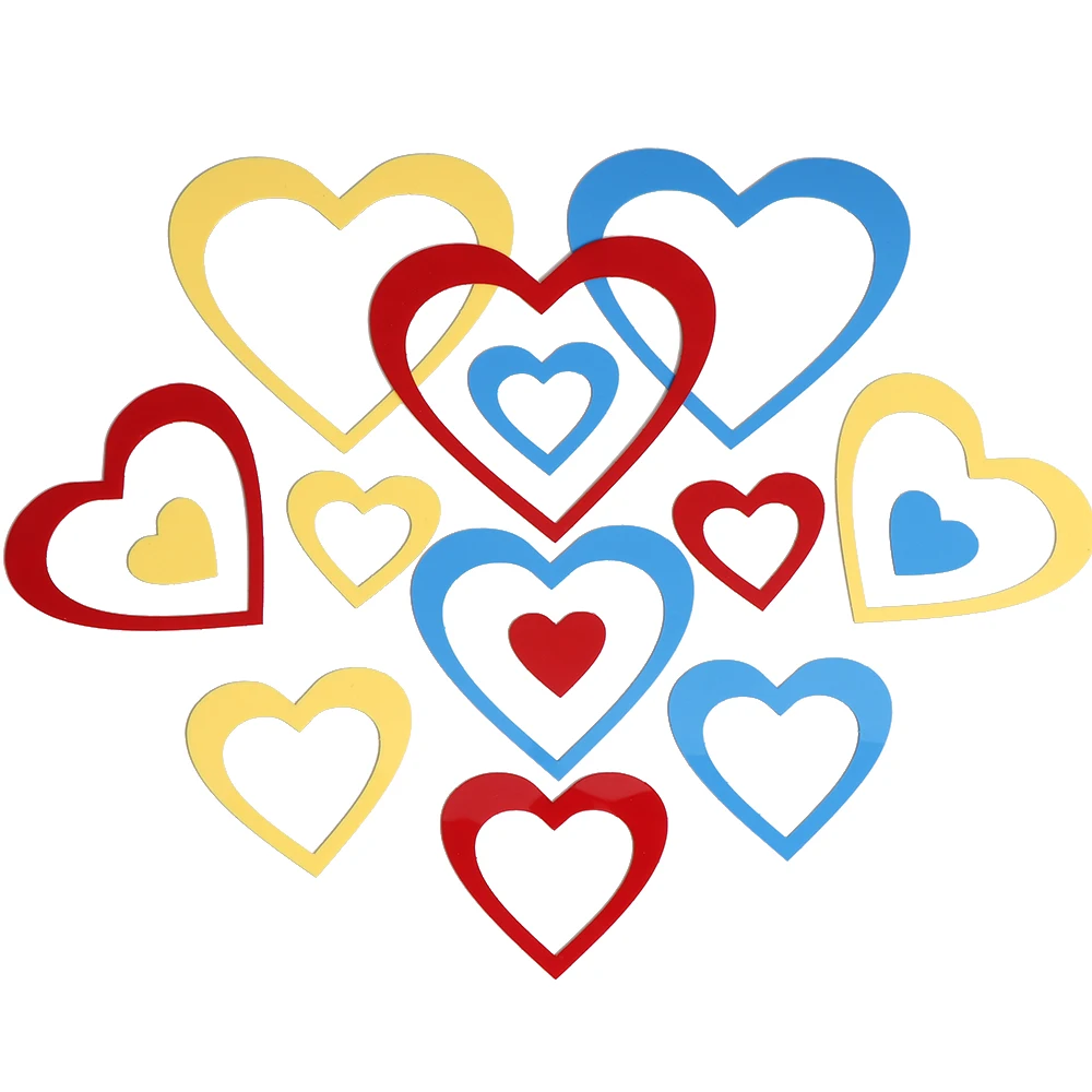 5 шт./компл. настенные наклейки в форме сердца съемные на стену акриловая 3D