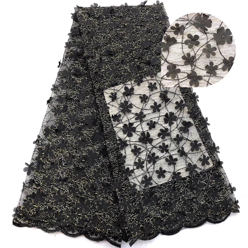 

2019 African Lace Fabric Nigeria embroidery Lace purple 3D applique design Fabric Used for women wedding dresses