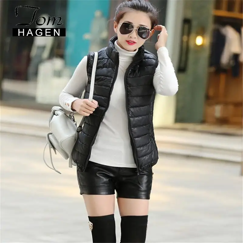 Зимняя пуховая куртка для женщин 2020 Корейская теплая парка без рукавов Верхняя