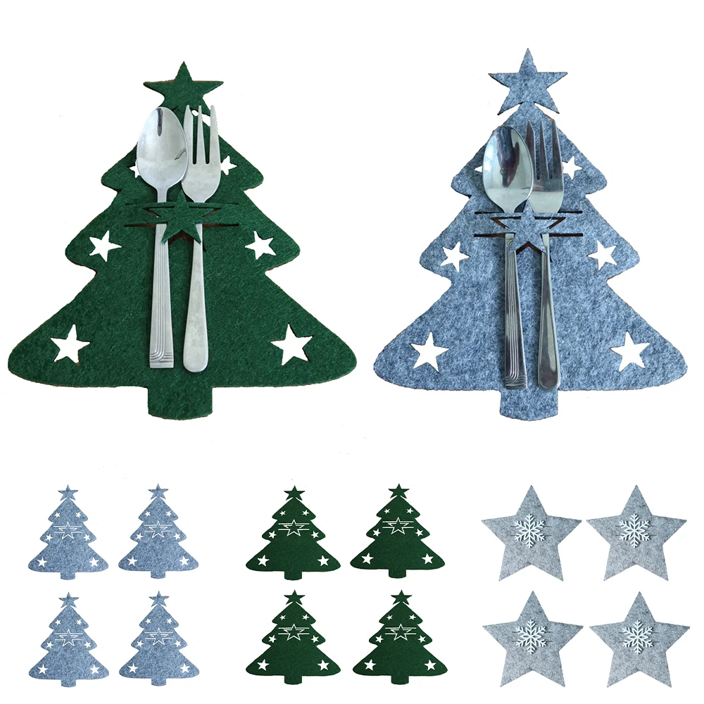 

Столовые приборы в виде новогодней елки, 4 шт.