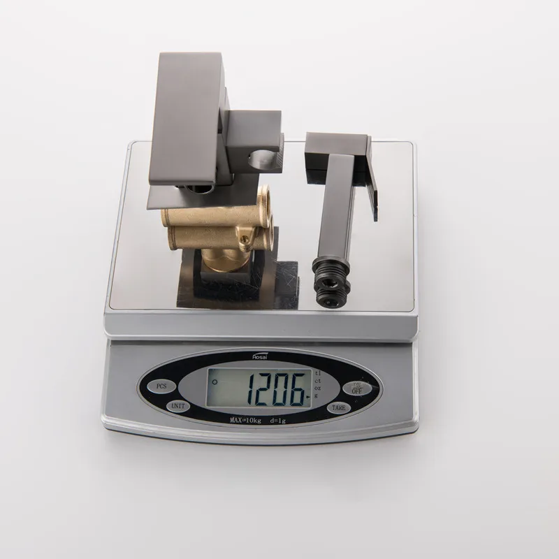 Ручной смеситель для унитаза латунный кран горячей и холодной воды матовый