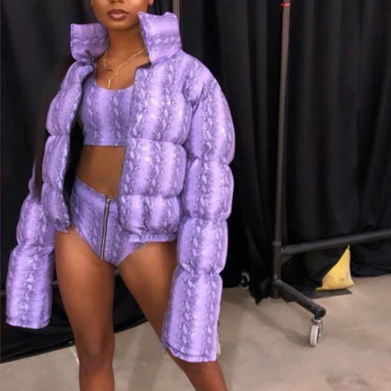 Фиолетовая парка зимние куртки для женщин плюс размер утолщенная теплая