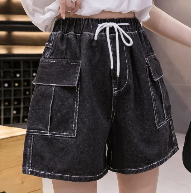 

Summer Style Shorts Women Candy Color Elastic With Belt Short Women White