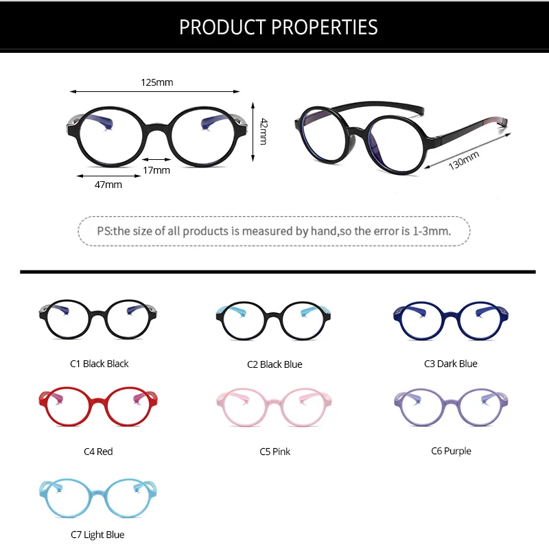 

COASION Kids Blue Light Blocking Glasses Computer Game Glasses Anti Glare & Eyestrain Eyeglasses for Boys Girls Age 3-12 CA1601
