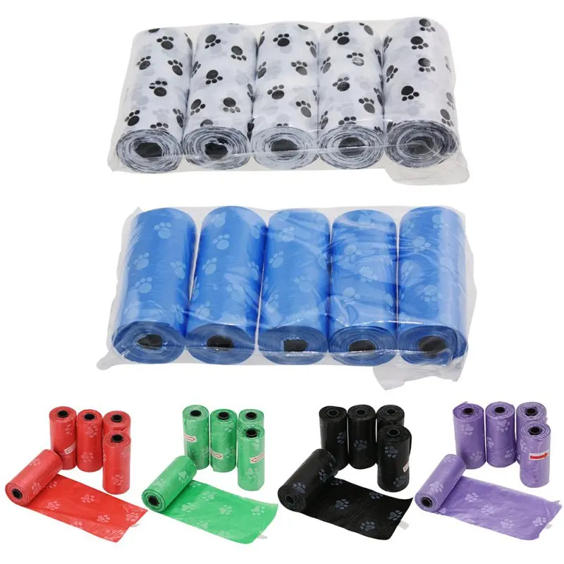 

5Roll/Set Pet Waste Poop Bags Dog Cat Clean Up Refill Garbage Bag Dog Poop Bag Waste Bags Dispenser Outdoor Clean Dogs Supplies