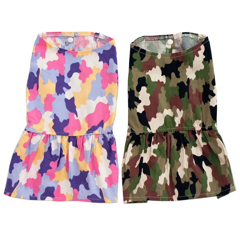 Весенняя и летняя одежда для отдыха собак стильная дышащая камуфляжная юбка с