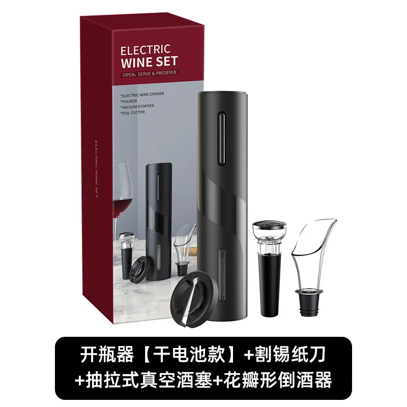 

Electric Corkscrew Wine Bottle Opener Home Gadgets Red Wine Bottle Opener Black Tools Tire Bouchon Kitchen Accessories DM50WBO
