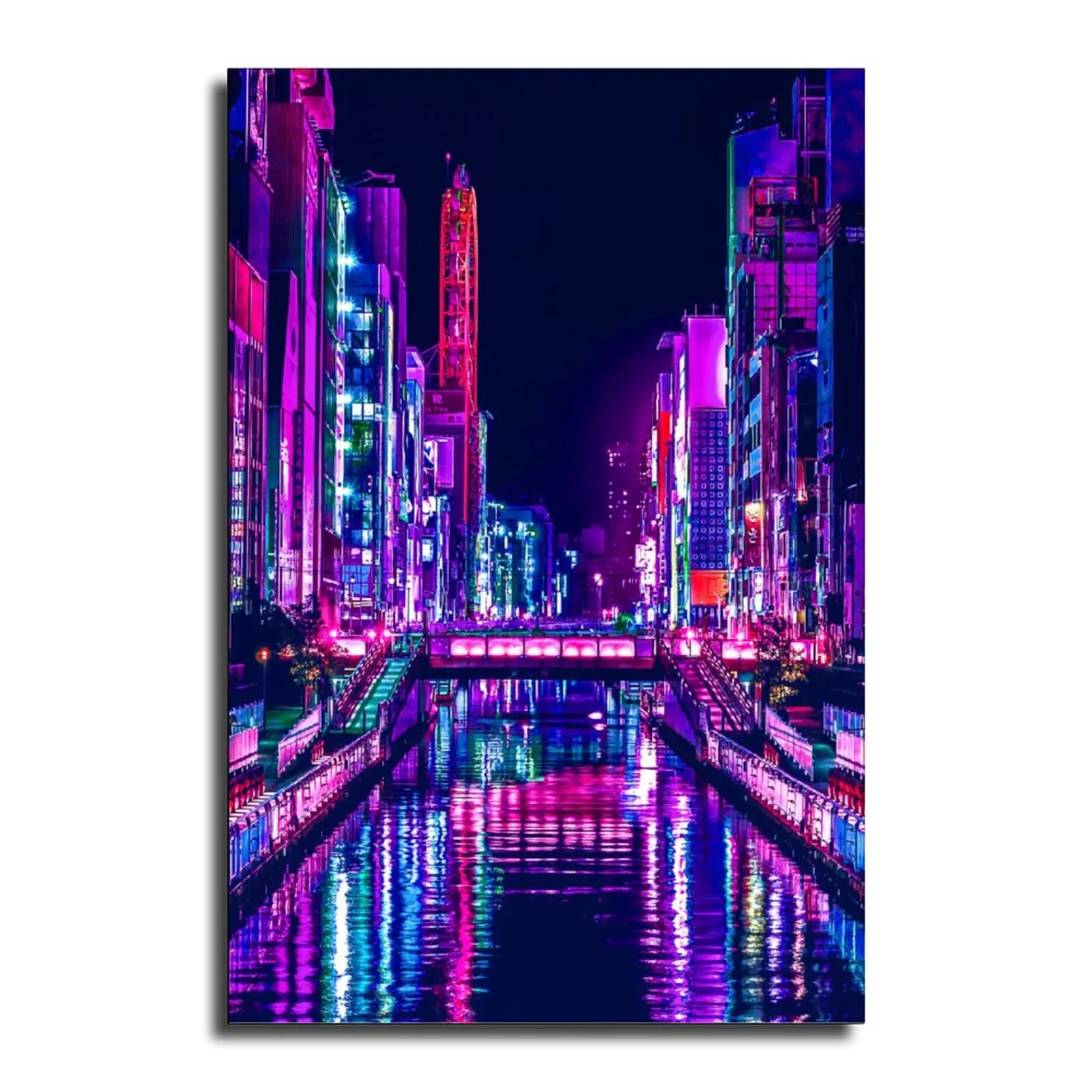 Киберпанк Токио Город Неоновых Улиц Ночной Постер Холста Картинка и Печать на Стене Современного Декора Семейной Спальни Постеры.