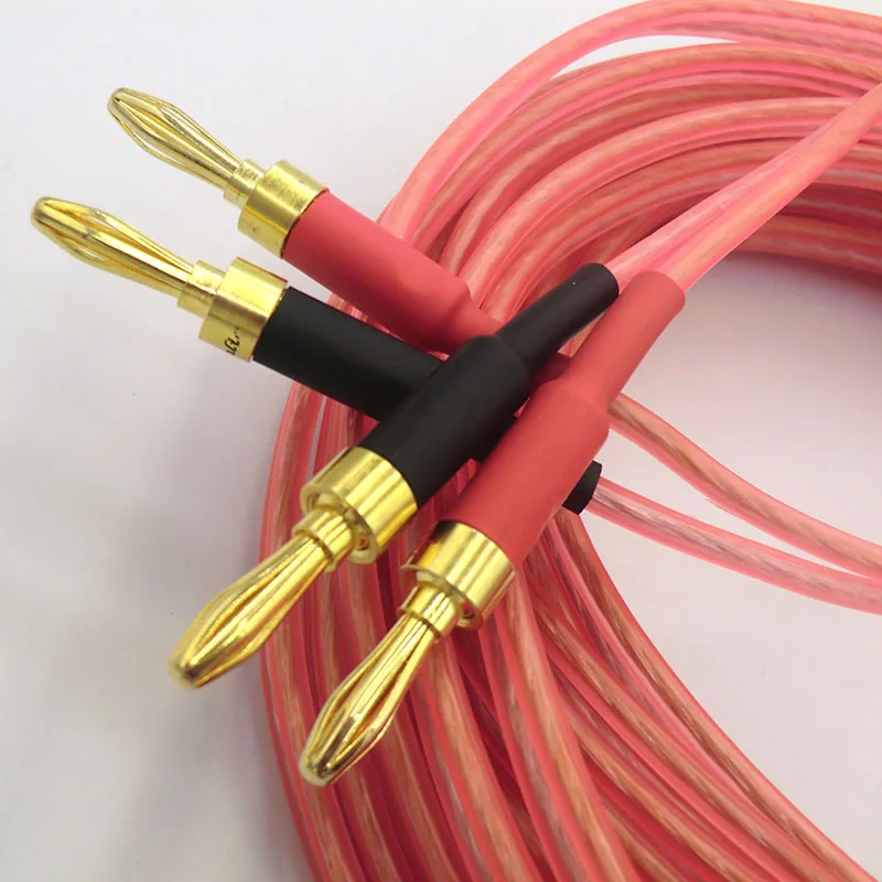 Аудиокабель с банановым штекером из позолоченной чистой меди HIFI качественный