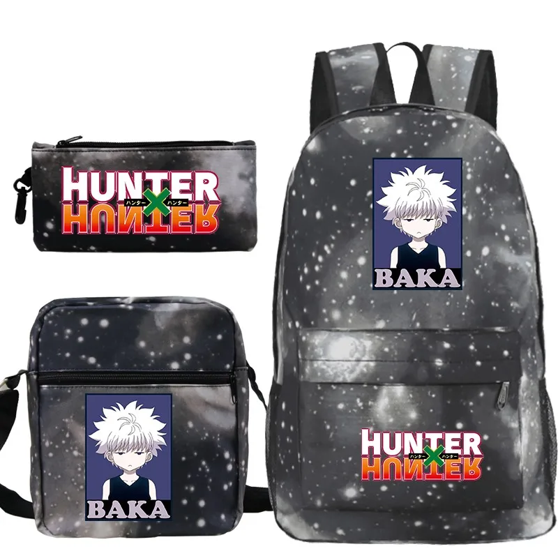 Рюкзак для книг в стиле аниме HUNTER X BAKA школьные ранцы девочек-подростков Черный