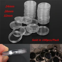 100pcsset 242632mm clear plastic coin capsules case coins holders specie container collectibles storage boxes organizer