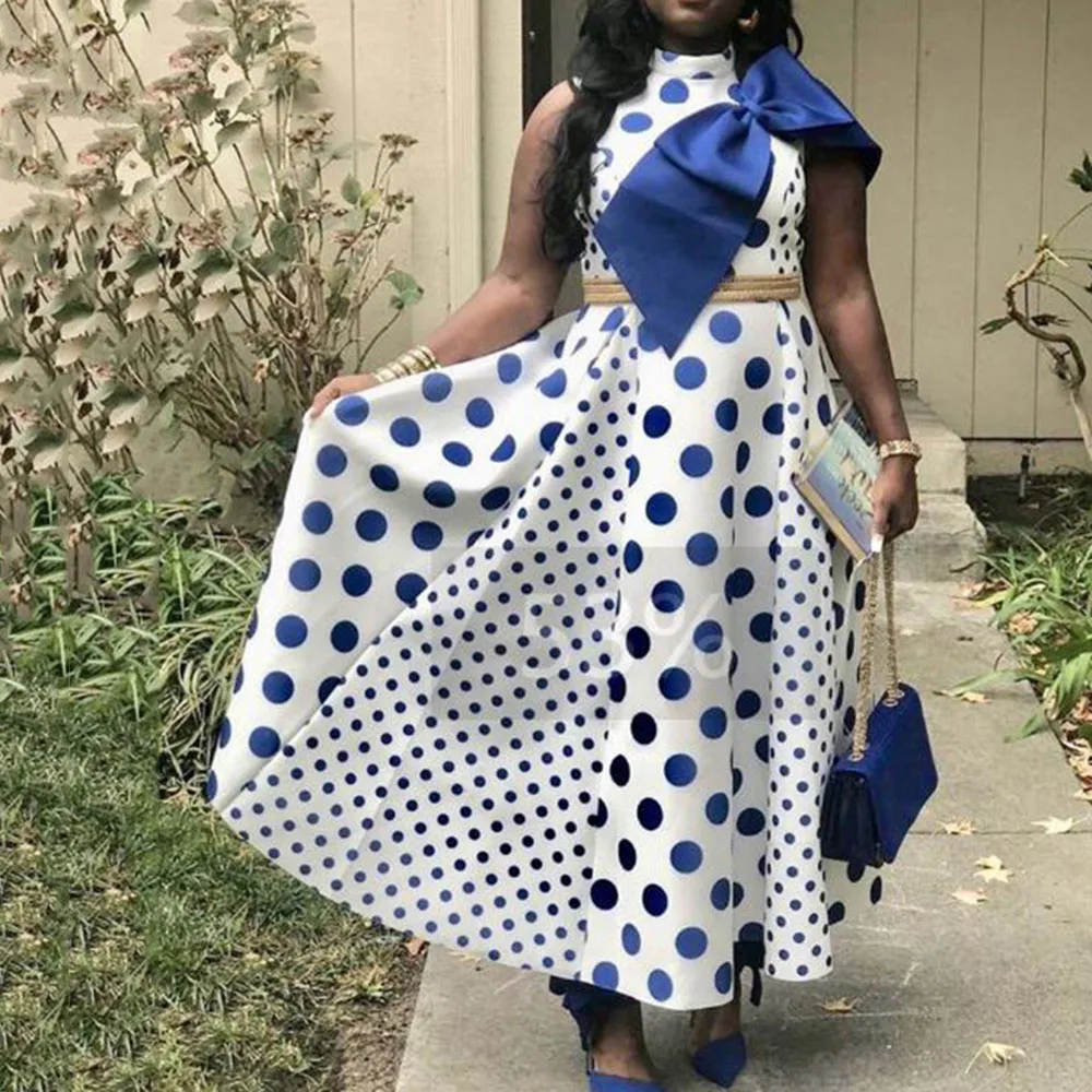 Женское платье в африканском стиле длинное макси с лямкой на шее элегантные