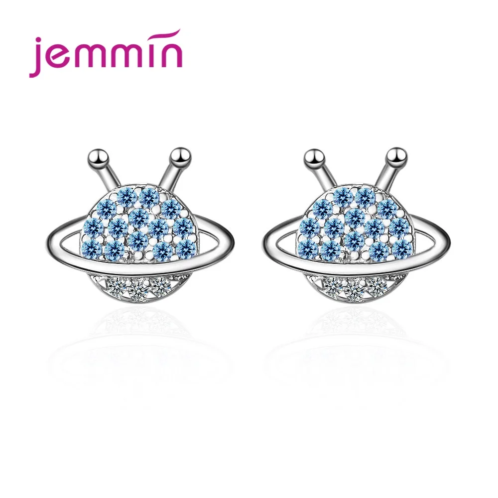 

Exquisite Small Cute Blue White CZ Stud Earring for Women 925 Sterling Silver CZ Earring Creative Party Gift Jewelry