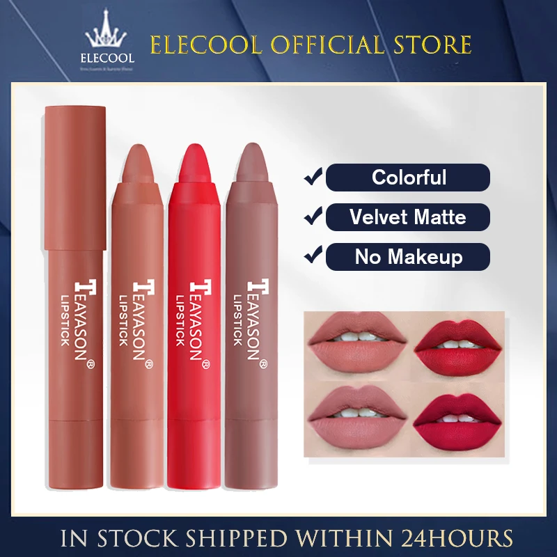 

12Color Matte Lipstick Pen Natural Matte Lip Glaze Waterproof Long Lasting Makeup Non-Stick Lipstick Cup Lip Tint Cosmetic TSLM1
