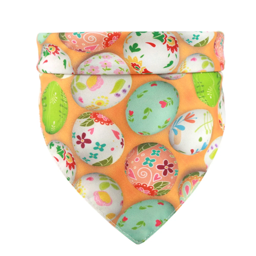 

Triangle Bibs Scarf Pet Supplies Dogs Party Easter Decoration Towel Rabbit Bunny Egg Print 1PC Multicolor Colorful Saliva Towels