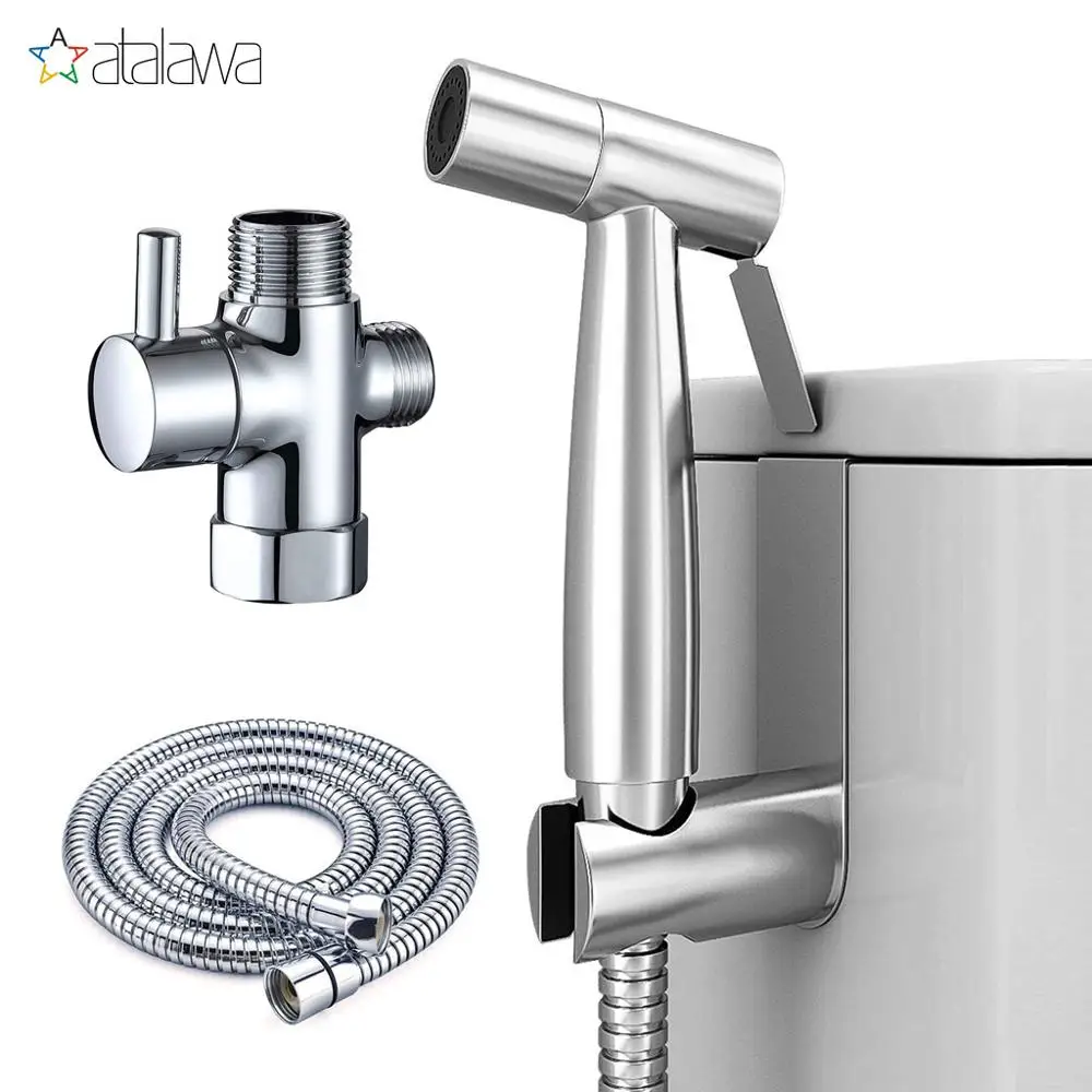 

Ручной Биде опрыскиватель набор, Atalawa нержавеющая сталь Туалет ручной биде кран ткань пеленки спрей наборы портативный мусульманский душ #...