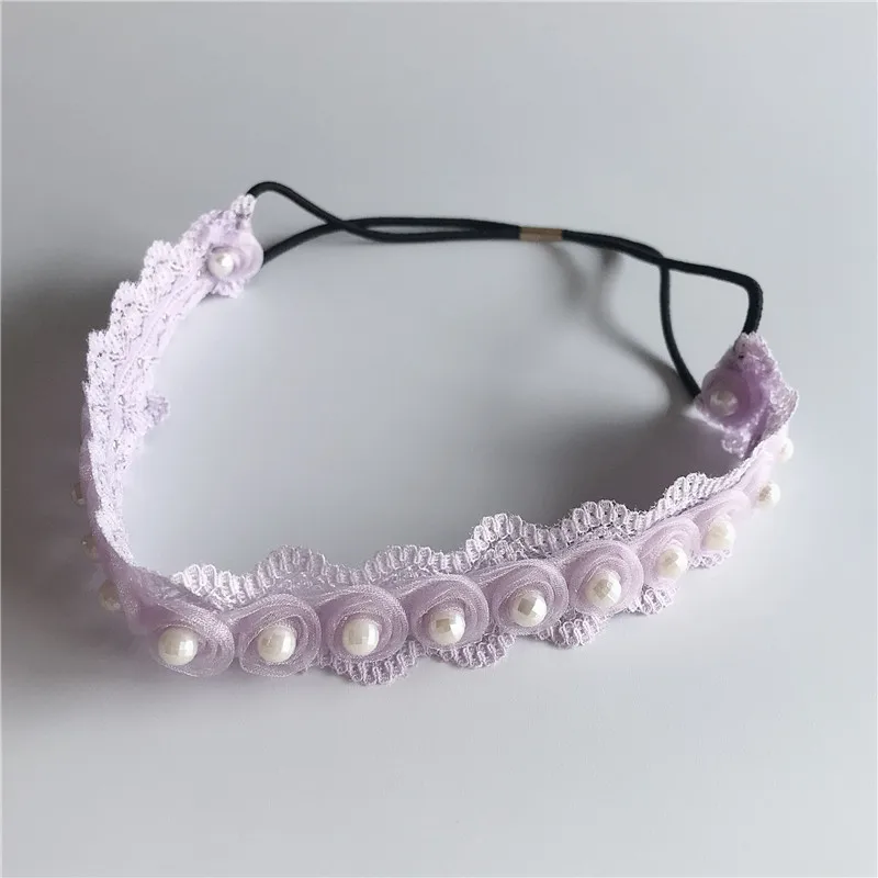 H011purple Искусственный жемчуг ободки для женщин Роскошные Стразы сплав Эластичные Свадебные аксессуары для волос 4I2001 - Окраска металла: H011purple