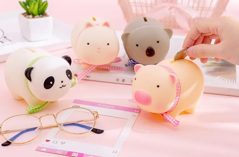 1 шт. Kawaii чехол для экономии денег свинья кошка панда банк домашний Декор Детский мультфильм подарок на день рождения коробка для хранения монет вечерние сувениры
