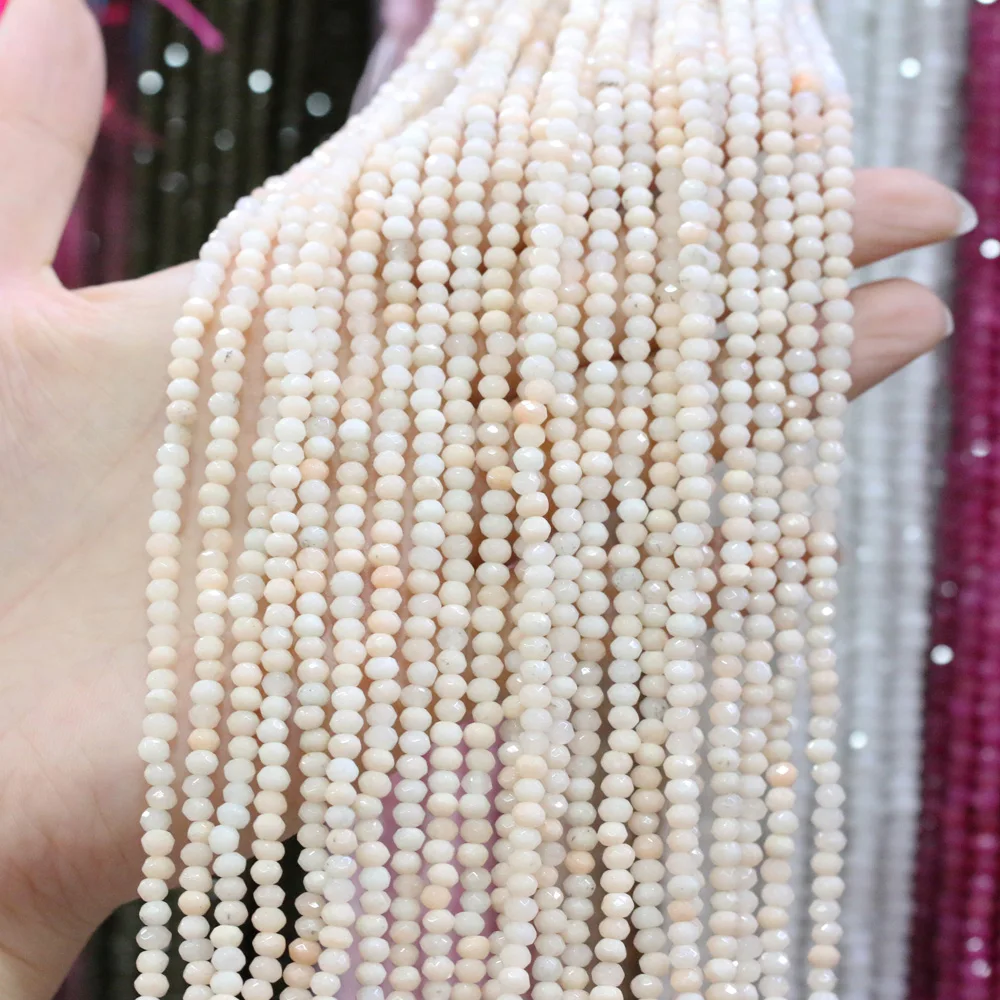 

Natural Stone Bead Small Faceted Beads for Charm Jewelry Making DIY Necklace Bracelet Accessories Size 2x4mm 15inch