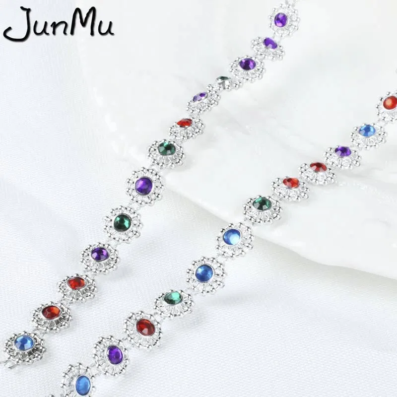 Яркие однорядные красочные алмазные сетки хрустальные стразы для шитья ленты