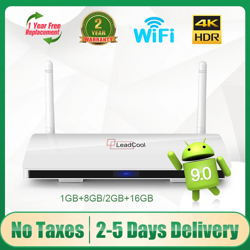Leadcool ТВ коробка Android9.0 Amlogic S905W Quad Core Full HD Поддержка 2 4G Wi Fi 4 к медиа плеер Смарт leadcool